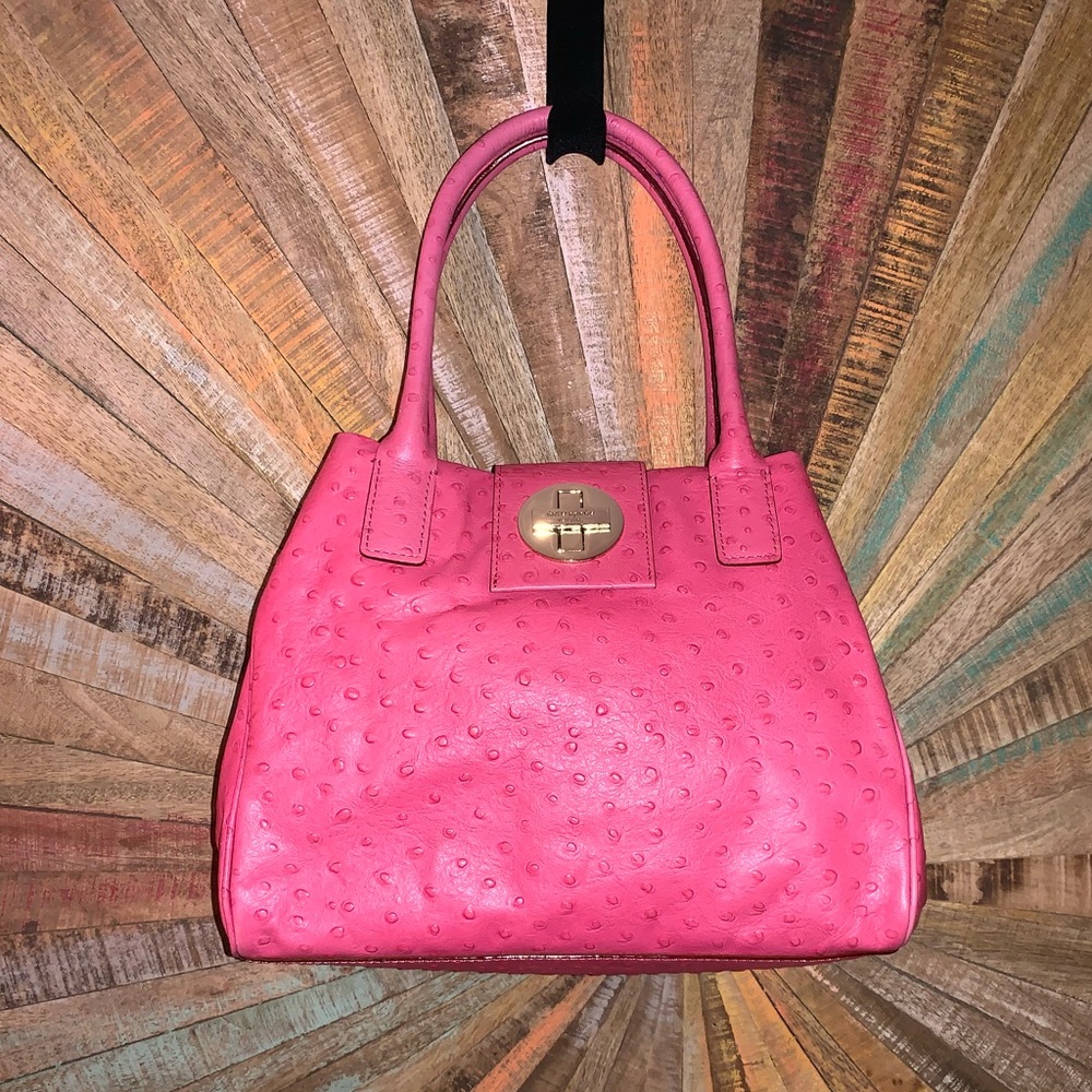 Kate Spade Ostrich embossed Vintage pink purse